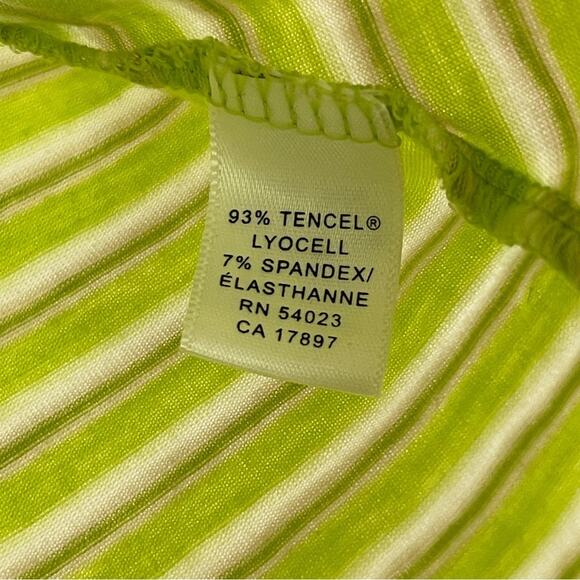 Banana Republic Y2K Ruffle Front Top Striped Lime Green White Size XS - Picture 3 of 4
